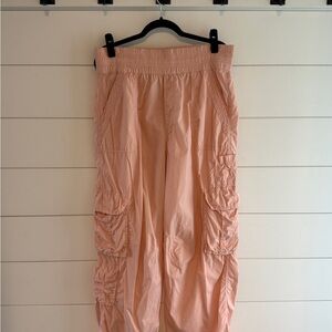 Aerie Peachy-Pink Cargo Pants, Size Large